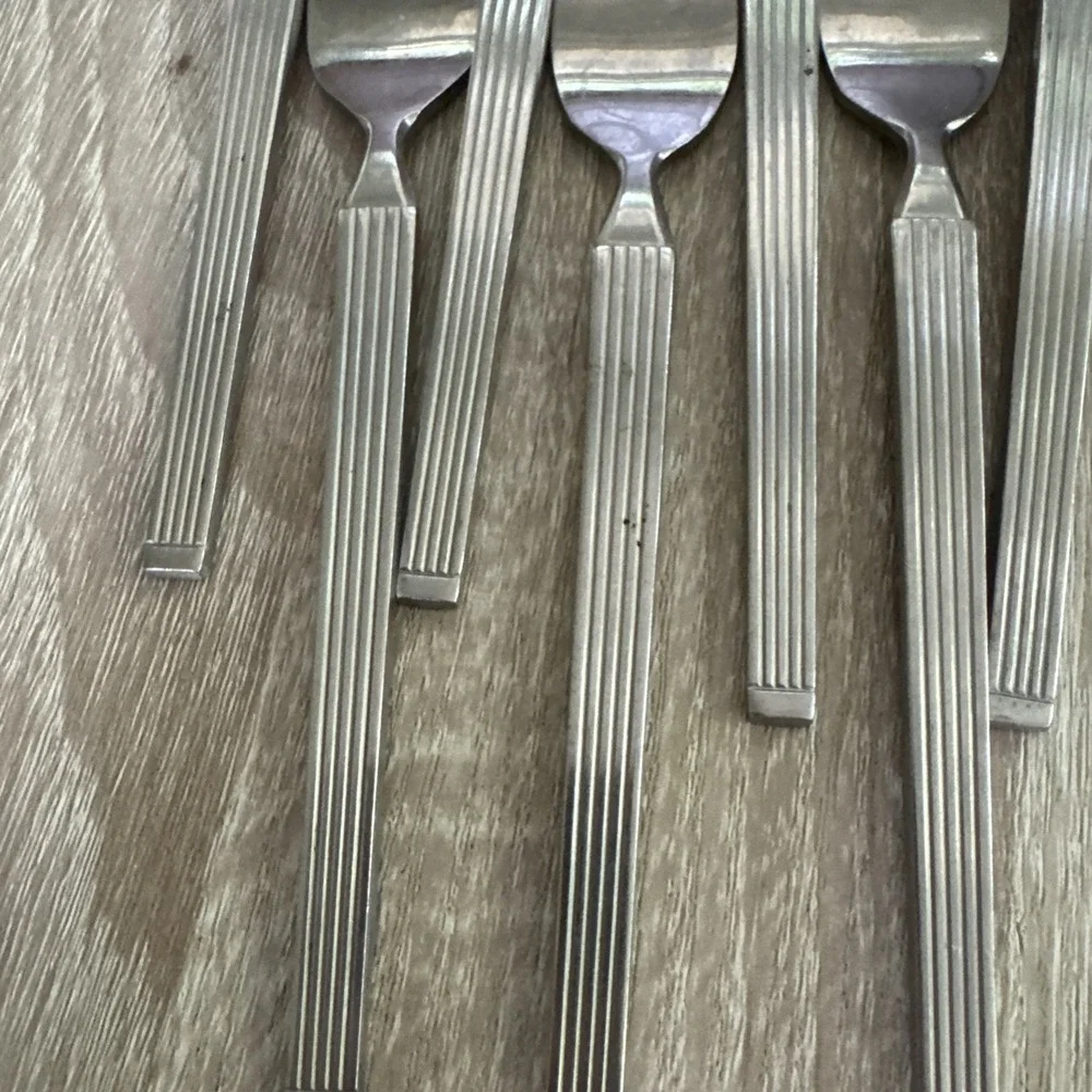 Vintage National Stainless Aqua Set Of 24 Spoons And Forks NST28